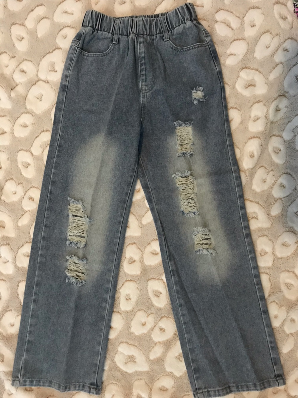 Women’s Distressed Skinny Jeans - Faded Blue